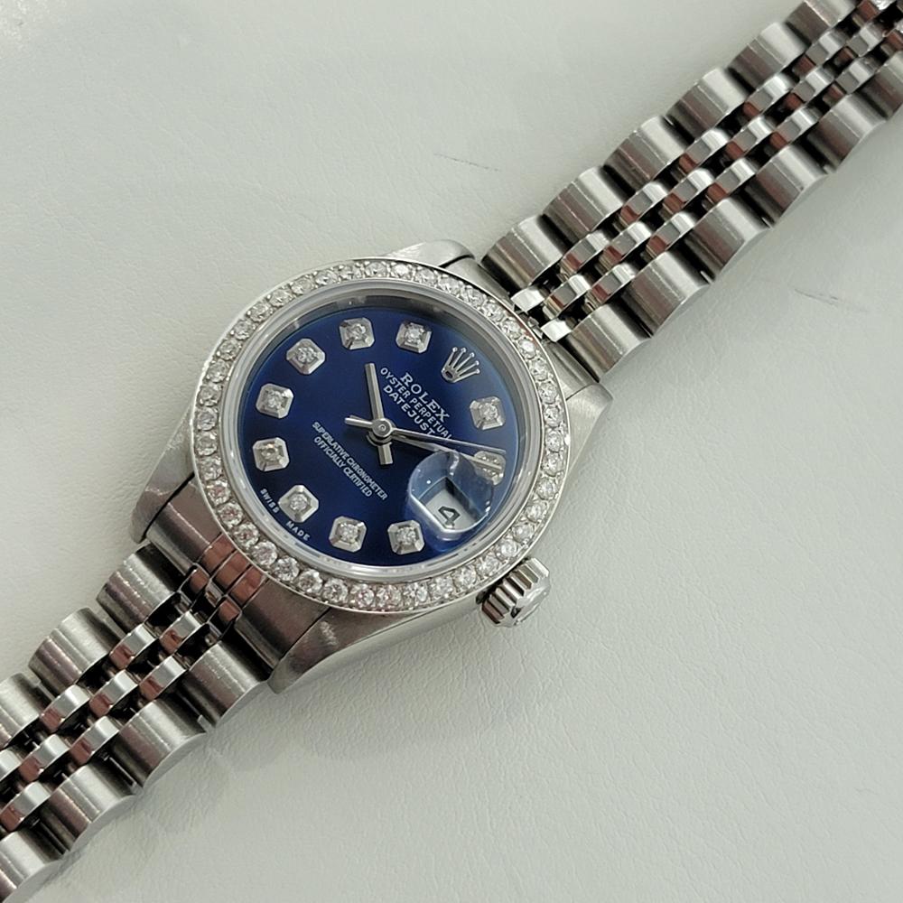 Damen Rolex Datejust 69174 18k Gold SS Automatik-Diamant-Zifferblatt 1990er Jahre RA283 3