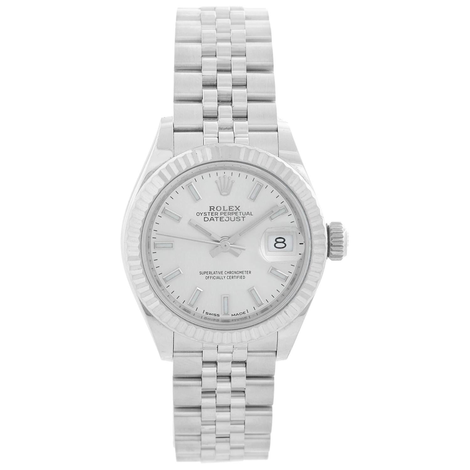 Ladies Rolex Datejust Stainless Steel Silver Dial 279174