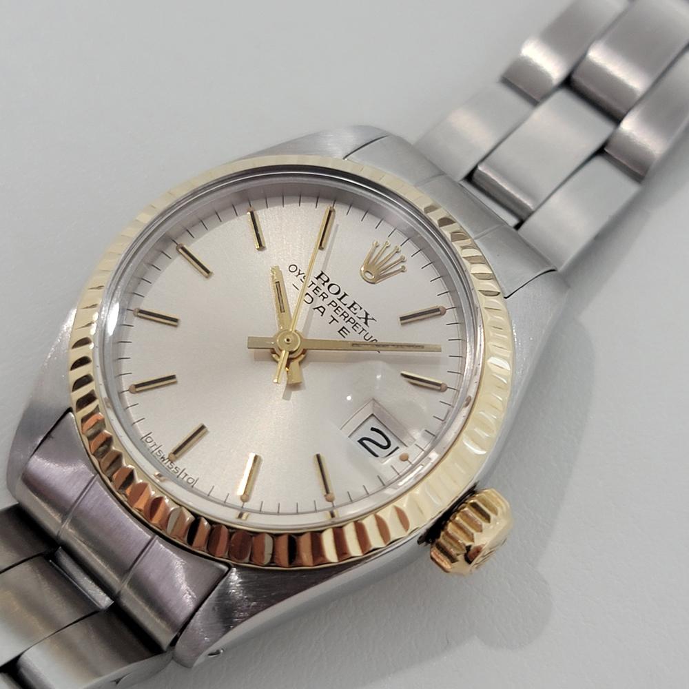 Damen Rolex Oyster Date 6917 26mm 18k Gold SS Automatik 1970er Jahre mit Papier RA356 1