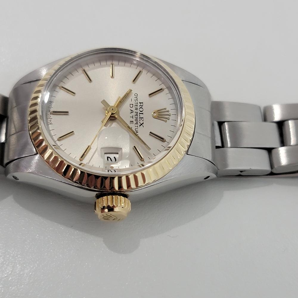 Damen Rolex Oyster Date 6917 26mm 18k Gold SS Automatik 1970er Jahre mit Papier RA356 2