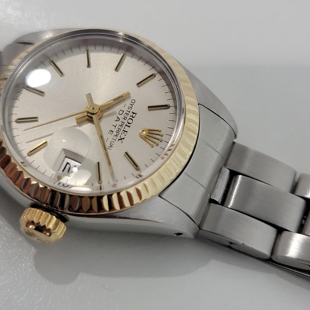 Damen Rolex Oyster Date 6917 26mm 18k Gold SS Automatik 1970er Jahre mit Papier RA356 3