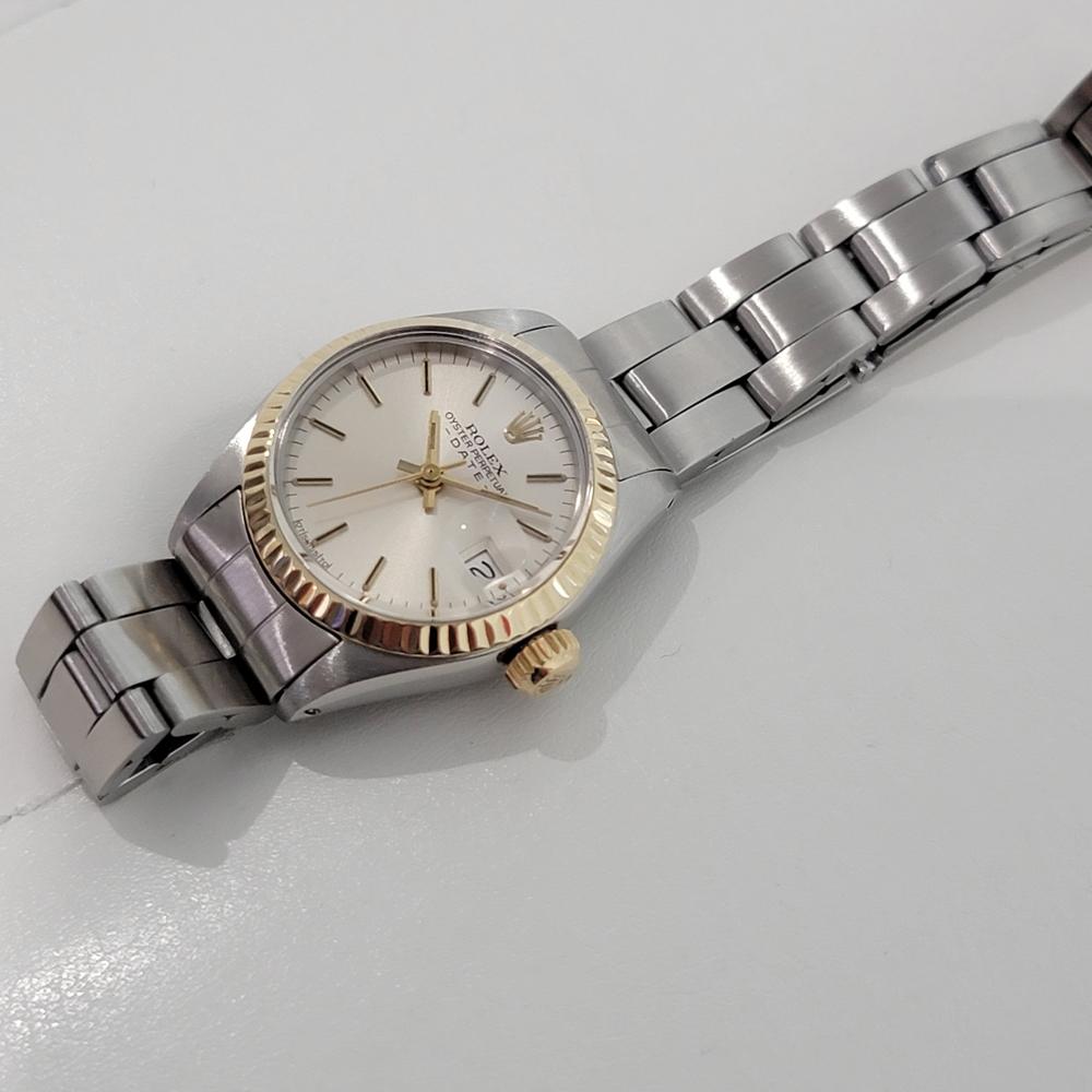 Damen Rolex Oyster Date 6917 26mm 18k Gold SS Automatik 1970er Jahre mit Papier RA356 4