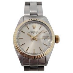 Rolex Oyster Date 6917 da donna, 26 mm, oro 18k SS Automatico anni '70 con carta RA356