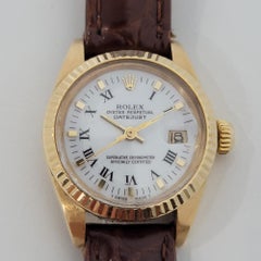 Ladies Rolex Oyster Date Ref 6917 18k Solid Gold Automatic 1980s Swiss RA30