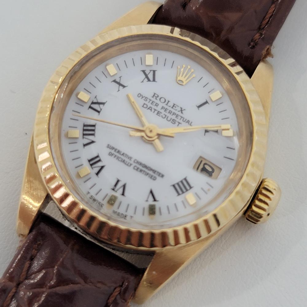 Women's Ladies Rolex Oyster Date Ref 6917 18k Solid Gold Automatic 1980s Swiss RA30