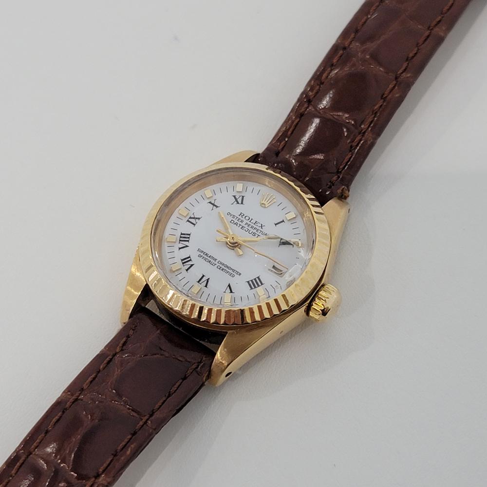 Ladies Rolex Oyster Date Ref 6917 18k Solid Gold Automatic 1980s Swiss RA30 1