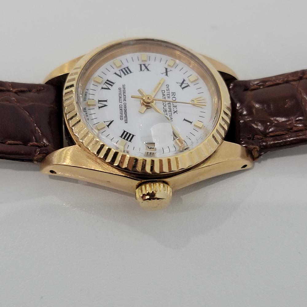 Ladies Rolex Oyster Date Ref 6917 18k Solid Gold Automatic 1980s Swiss RA30 2