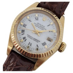 Ladies Rolex Oyster Date Ref 6917 18k Solid Gold Automatic 1980s Swiss RA30
