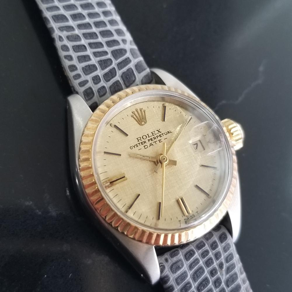 Ladies Rolex Oyster Date Ref.6917 18k Gold & SS Automatic, c.1970s LV747GRY In Excellent Condition In Beverly Hills, CA