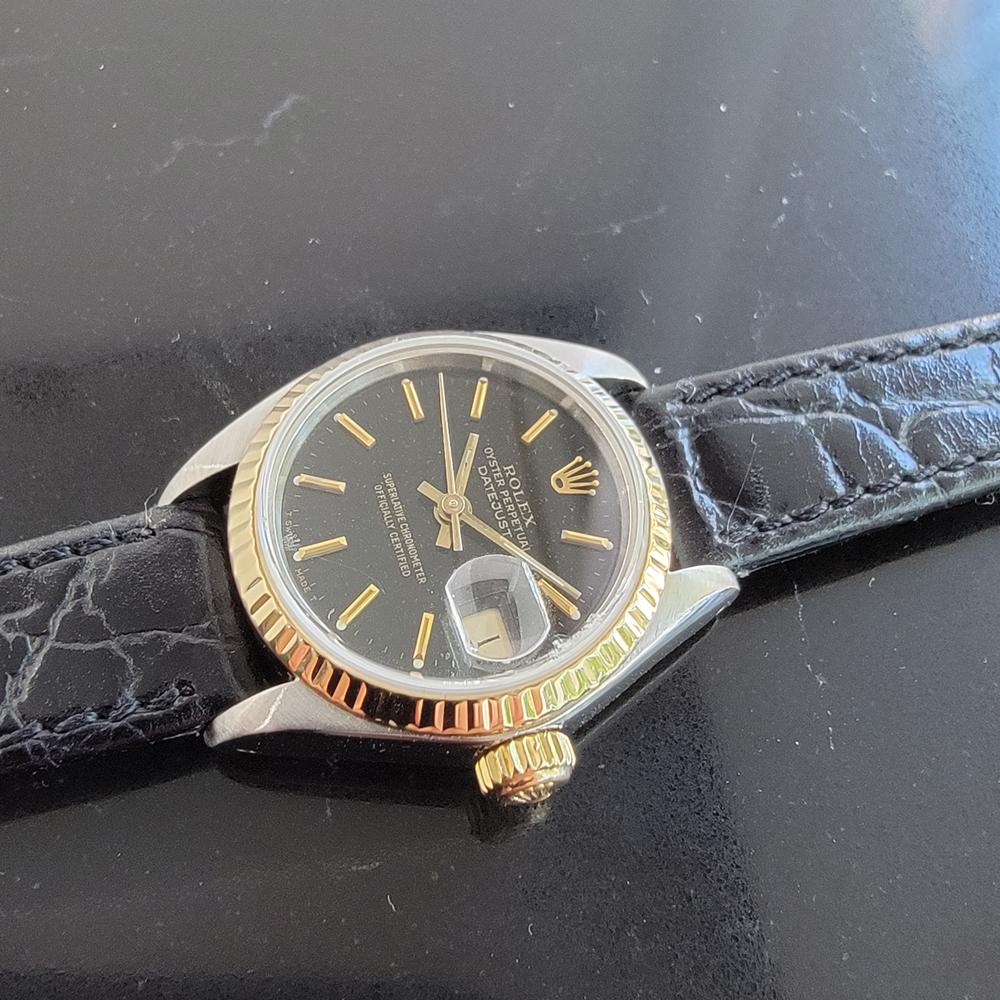 Ladies Rolex Oyster Datejust 69173 18k Gold & SS Automatic 1980 w/Box MA202 In Excellent Condition In Beverly Hills, CA