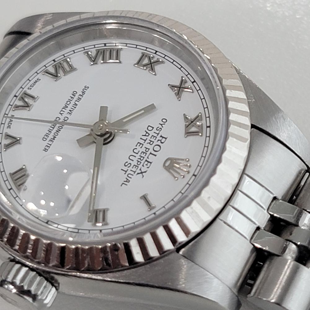 Ladies Rolex Oyster Datejust 69190 26mm 18k White Gold SS Automatic 1990s OM101 For Sale 1