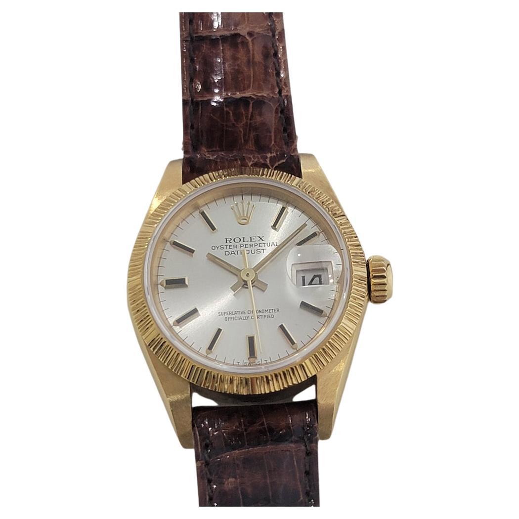 Ladies Rolex Oyster Datejust 69278 Solid 18k Gold Automatic 1980s RA329 For Sale