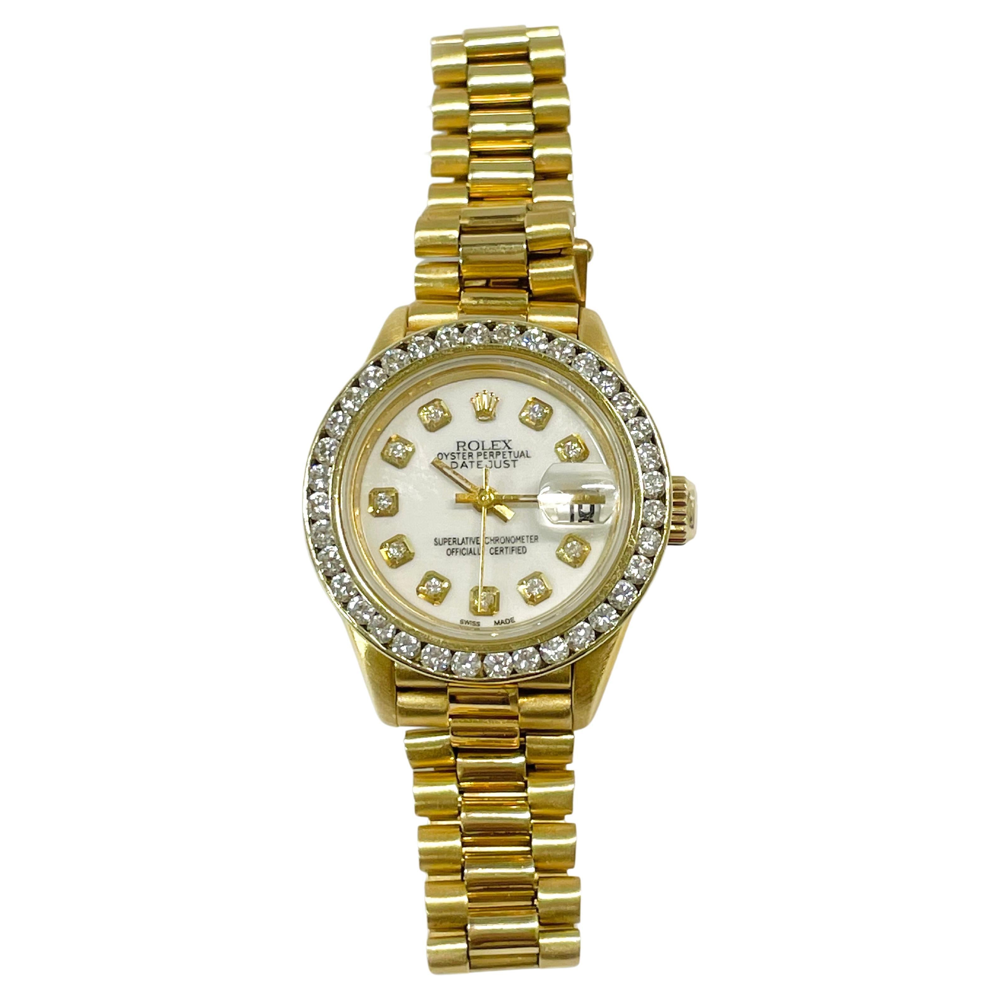 Ladies Rolex Oyster Perpetual Datejust Diamond Bezel Watch, 1954