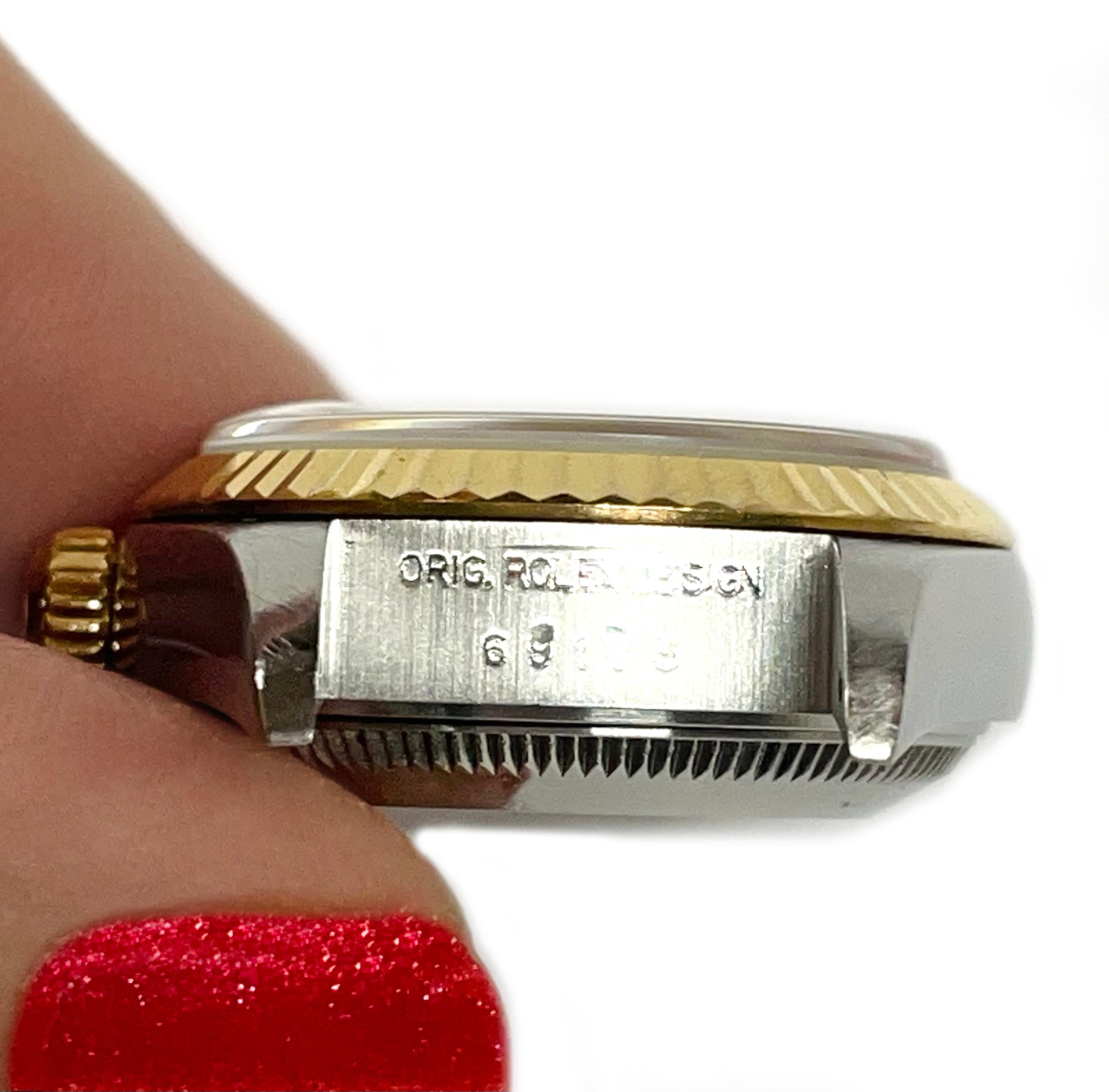 Rolex Lady's Datejust Watch with Fluted Bezel, 1996 For Sale 1