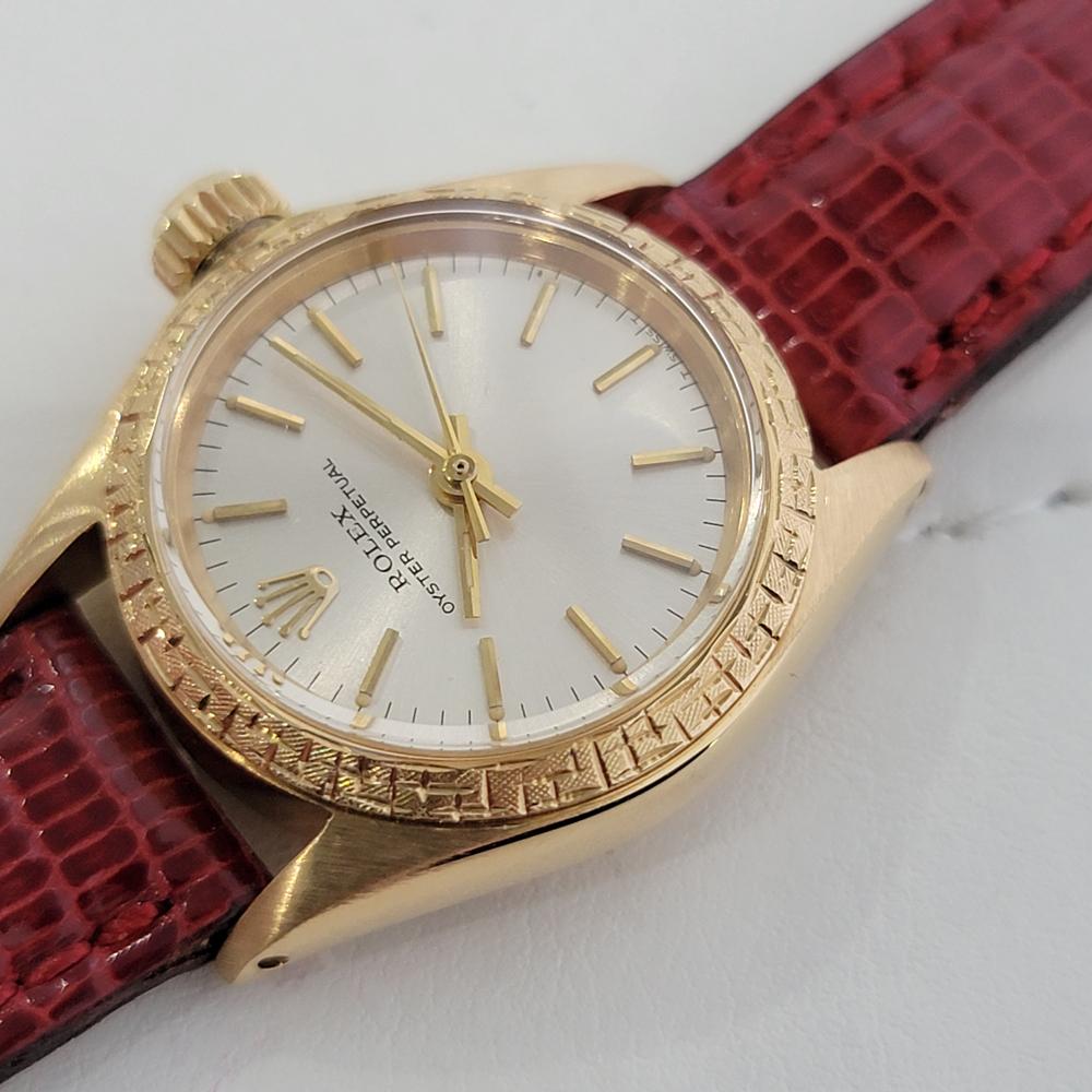 Ladies Rolex Oyster Perpetual Ref 6802 18k Gold Automatic 1960s RA135R 1