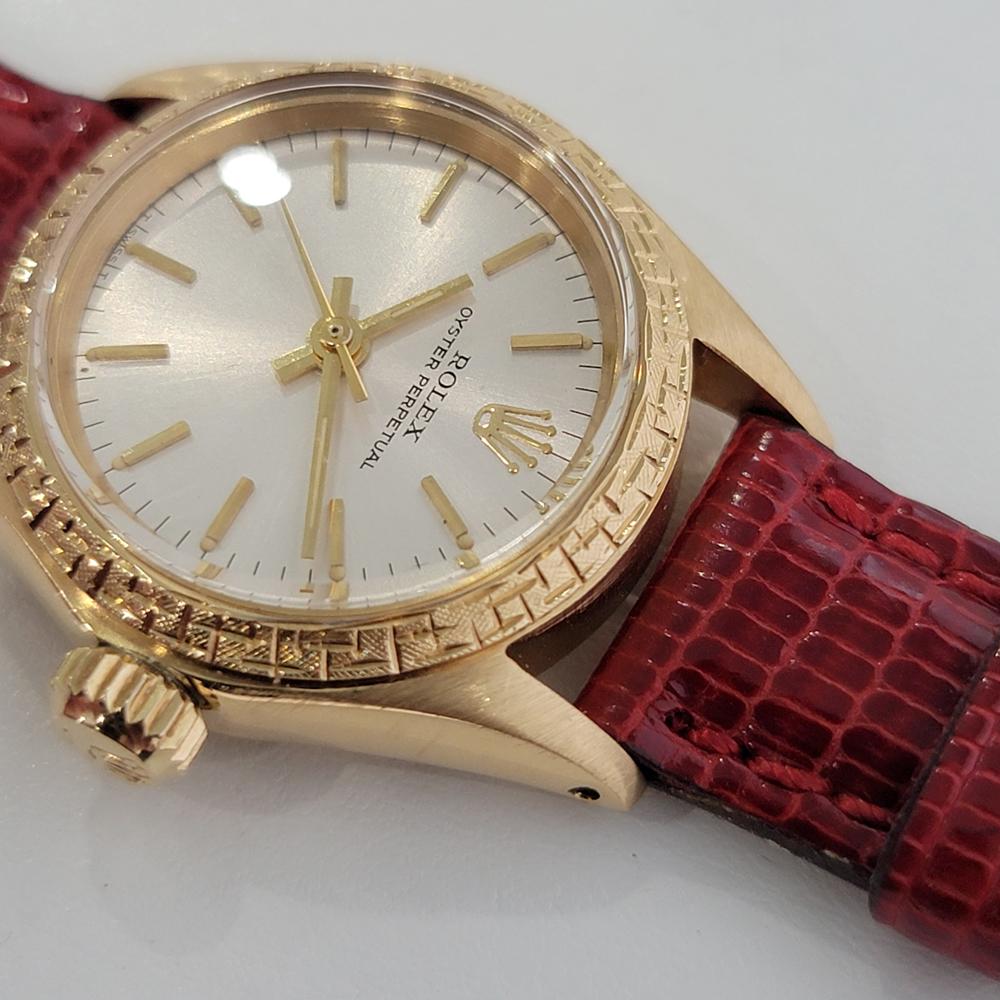 Ladies Rolex Oyster Perpetual Ref 6802 18k Gold Automatic 1960s RA135R 3