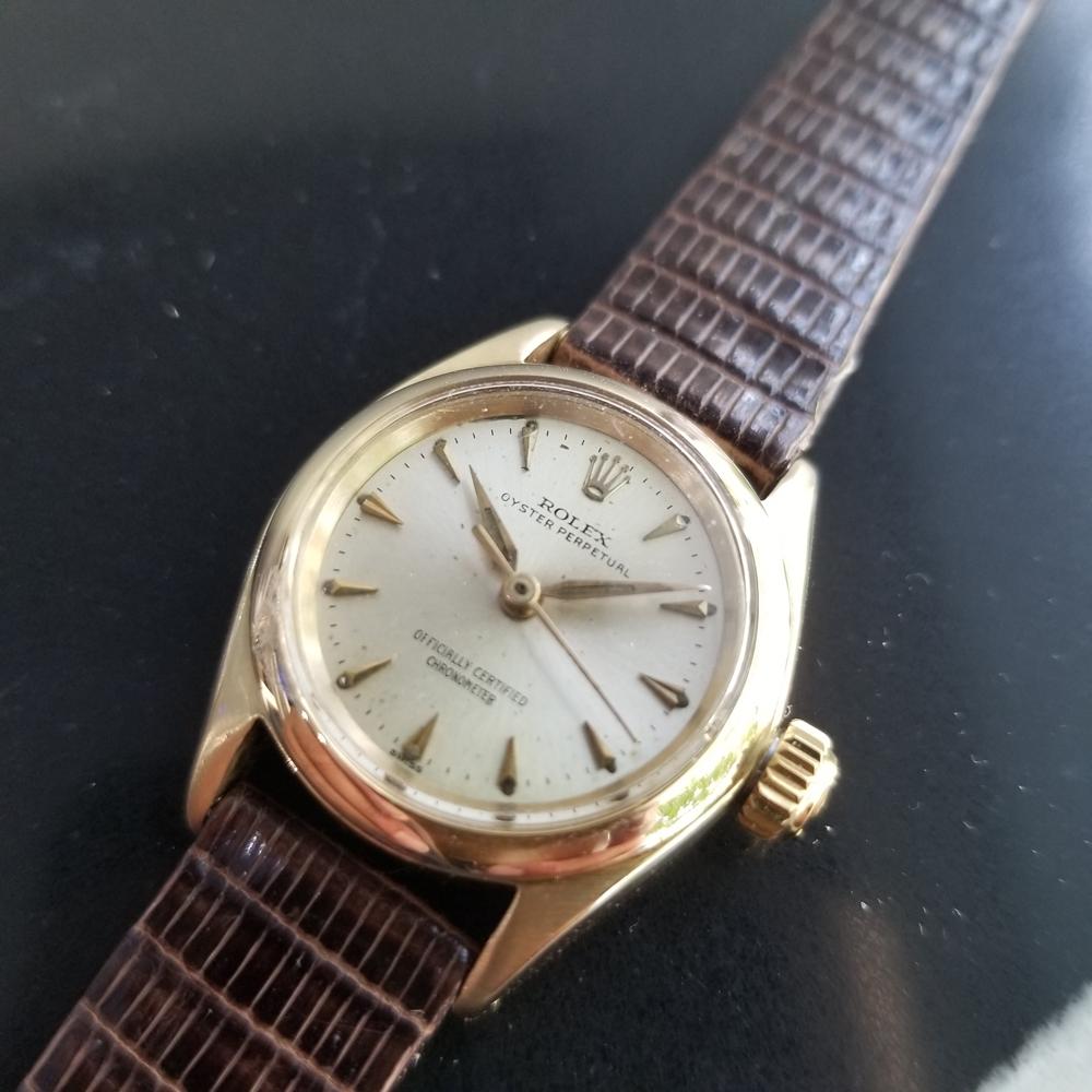 Ladies Rolex Oyster Perpetual Ref.6619 14k Gold Automatic, c.1960s RA134 In Excellent Condition In Beverly Hills, CA
