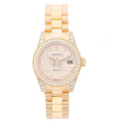 Rolex Ladies Yellow Gold Diamond President Automatic Wristwatch Ref 179158