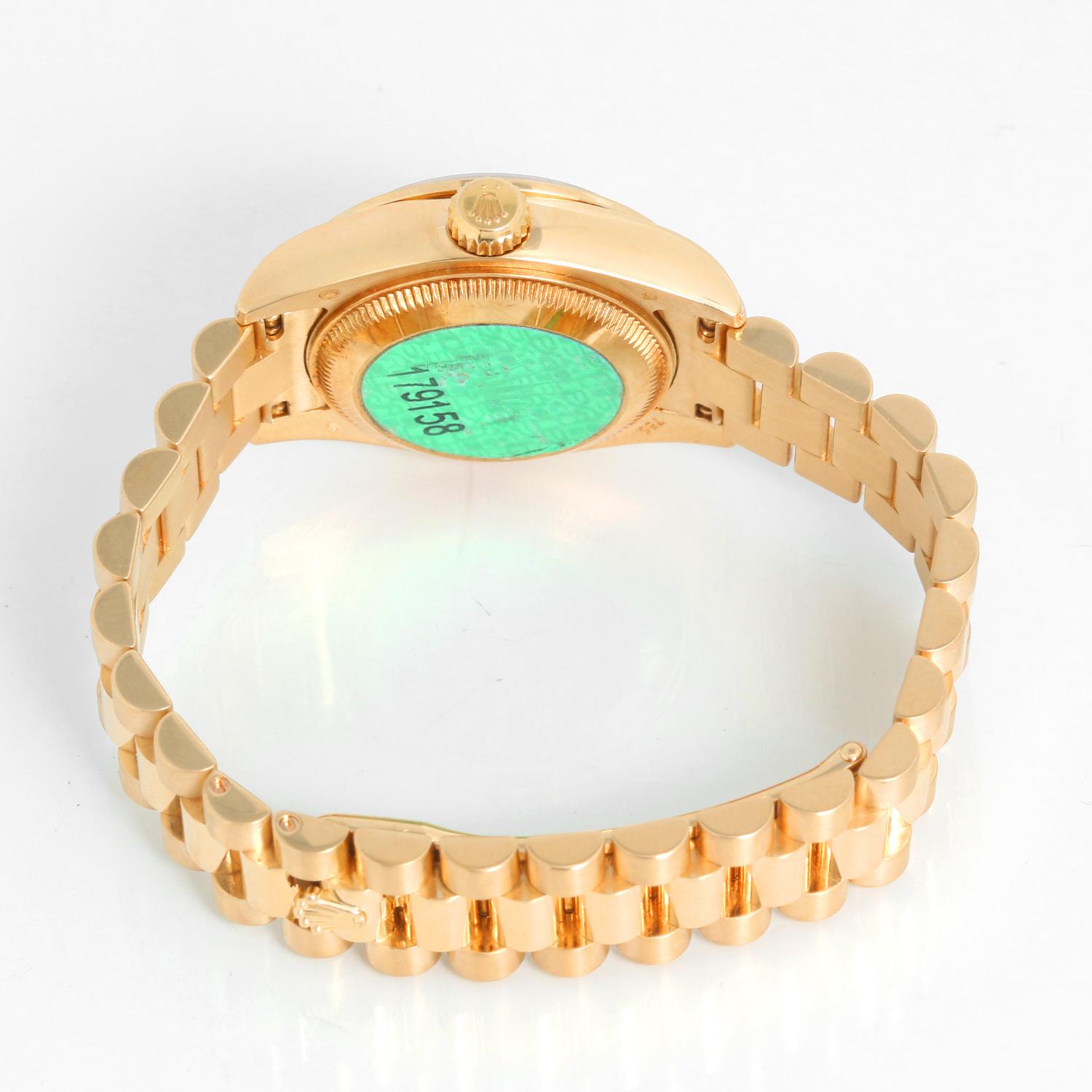 Damenuhr Rolex President 18k Gold & Diamant 179158 für Damen im Zustand „Hervorragend“ in Dallas, TX