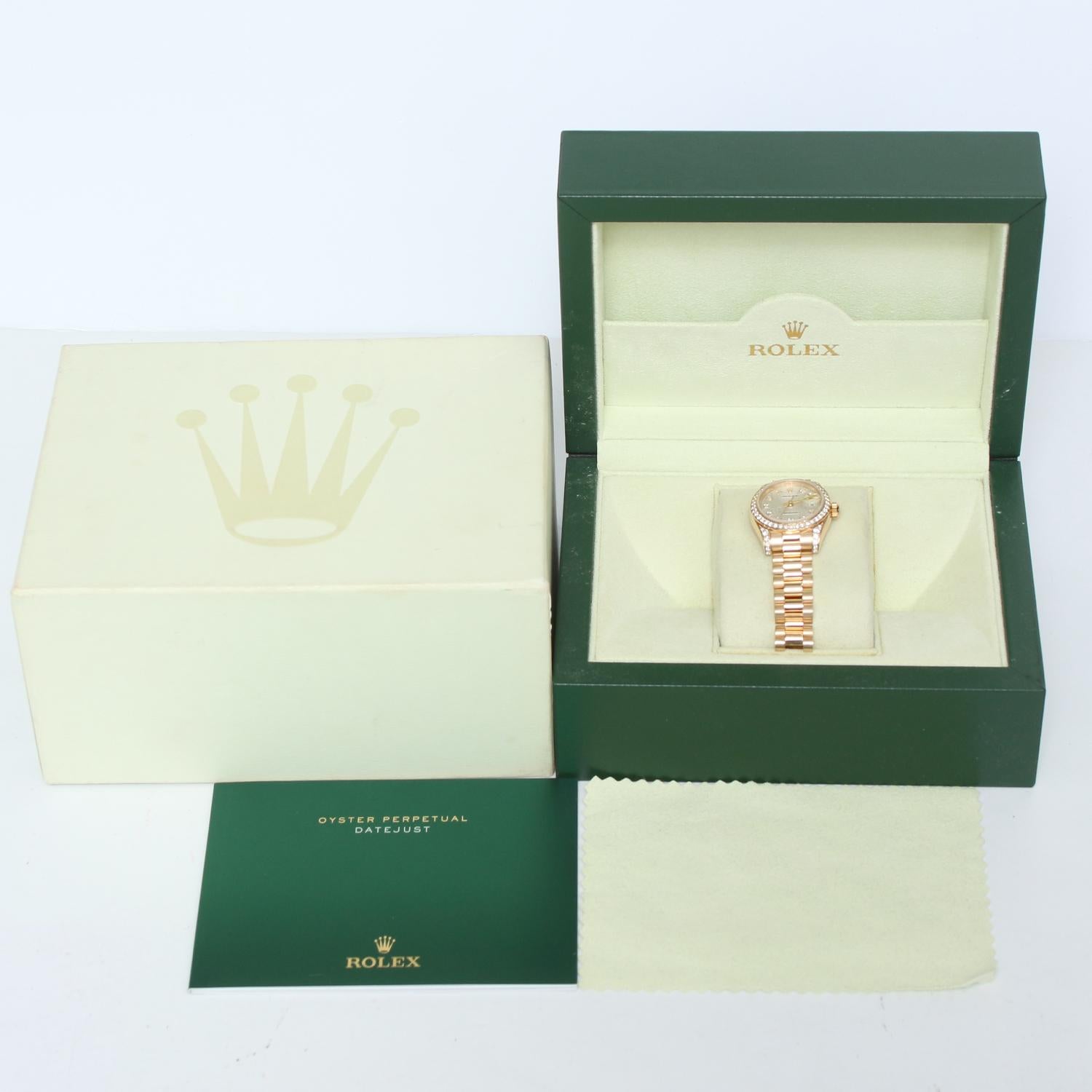 Damenuhr Rolex President 18k Gold & Diamant 179158 für Damen 2