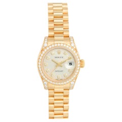 Ladies Rolex President 18k Gold & Diamond Watch 179158