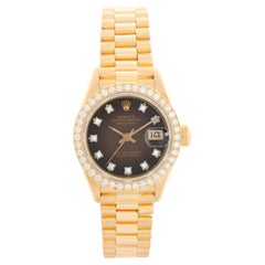 Ladies Rolex President 18k Gold Diamond Watch 69138