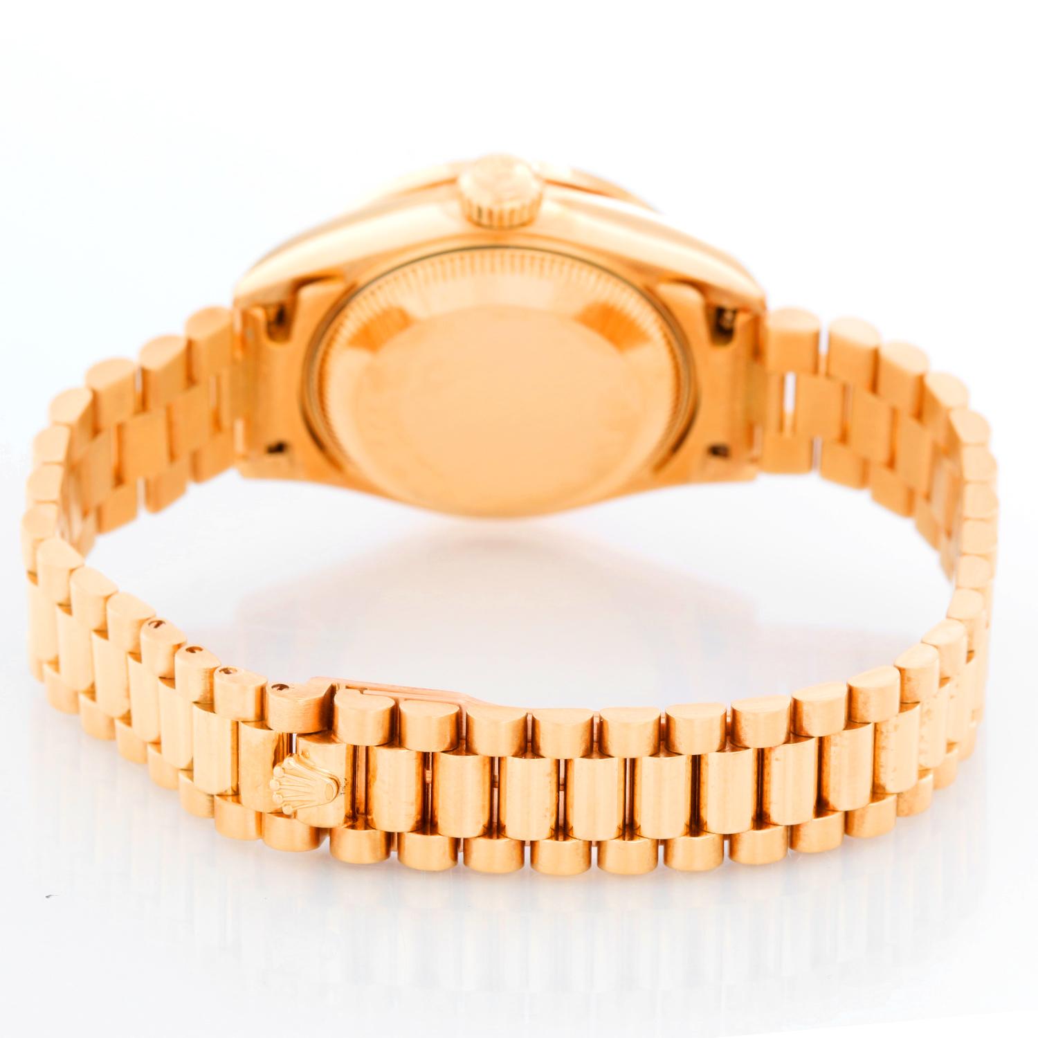 Women's or Men's Ladies Rolex President 18 Karat Yellow Gold Diamond Watch 79138