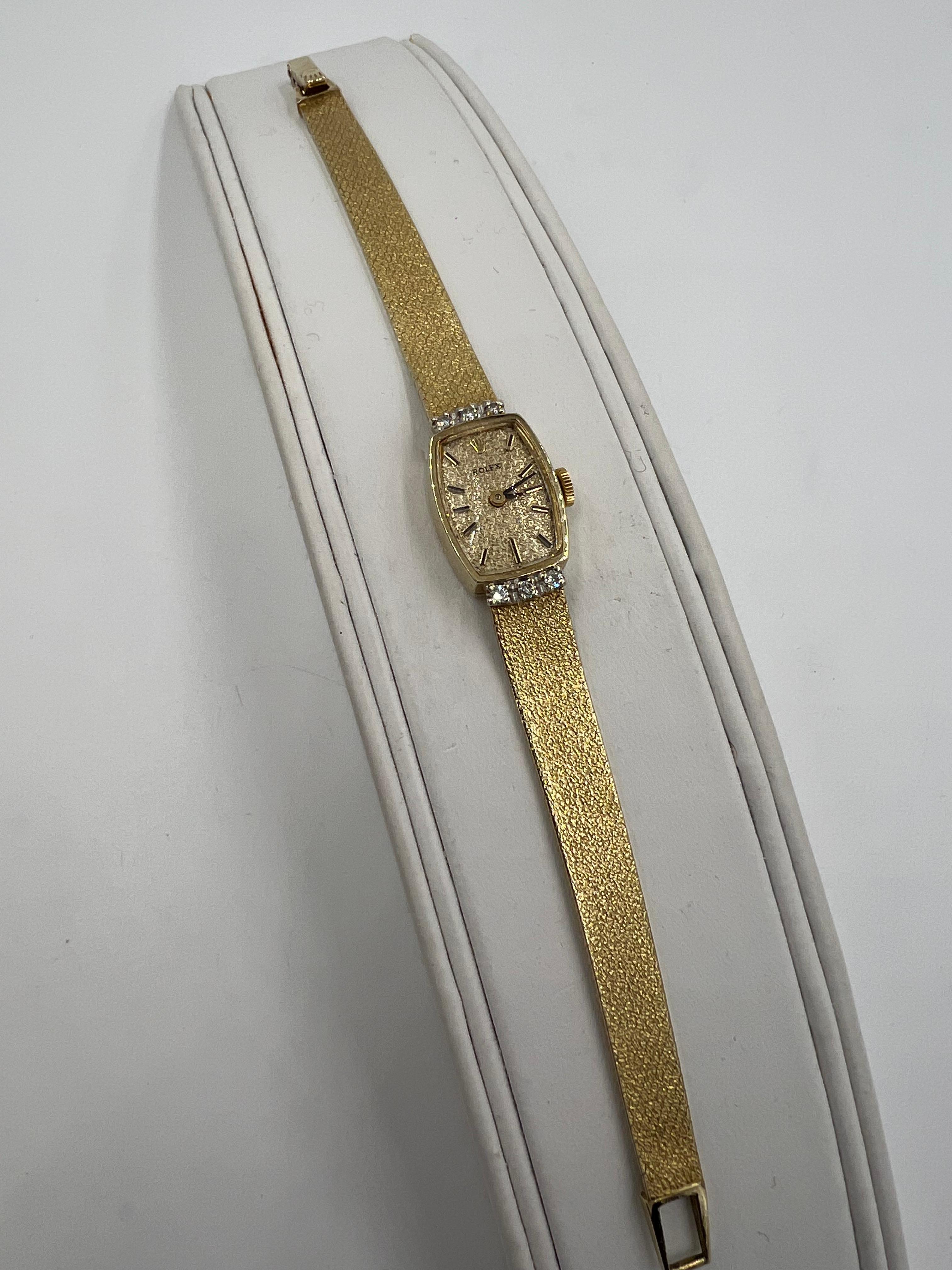 Damen Rolex Vintage Diamant 14k Gelbgold Armbanduhr Circa 1960er Jahre 6