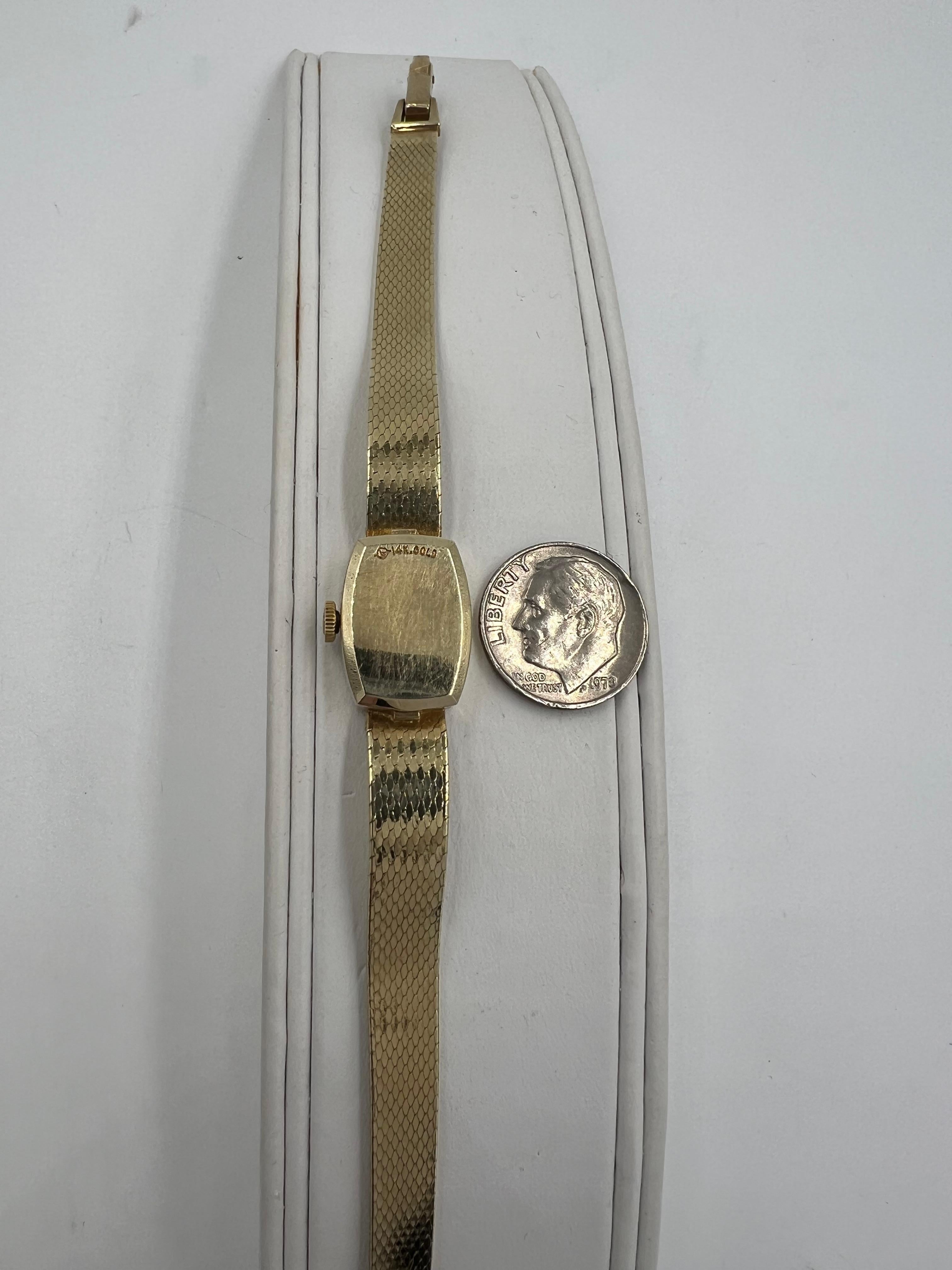 Damen Rolex Vintage Diamant 14k Gelbgold Armbanduhr Circa 1960er Jahre 9