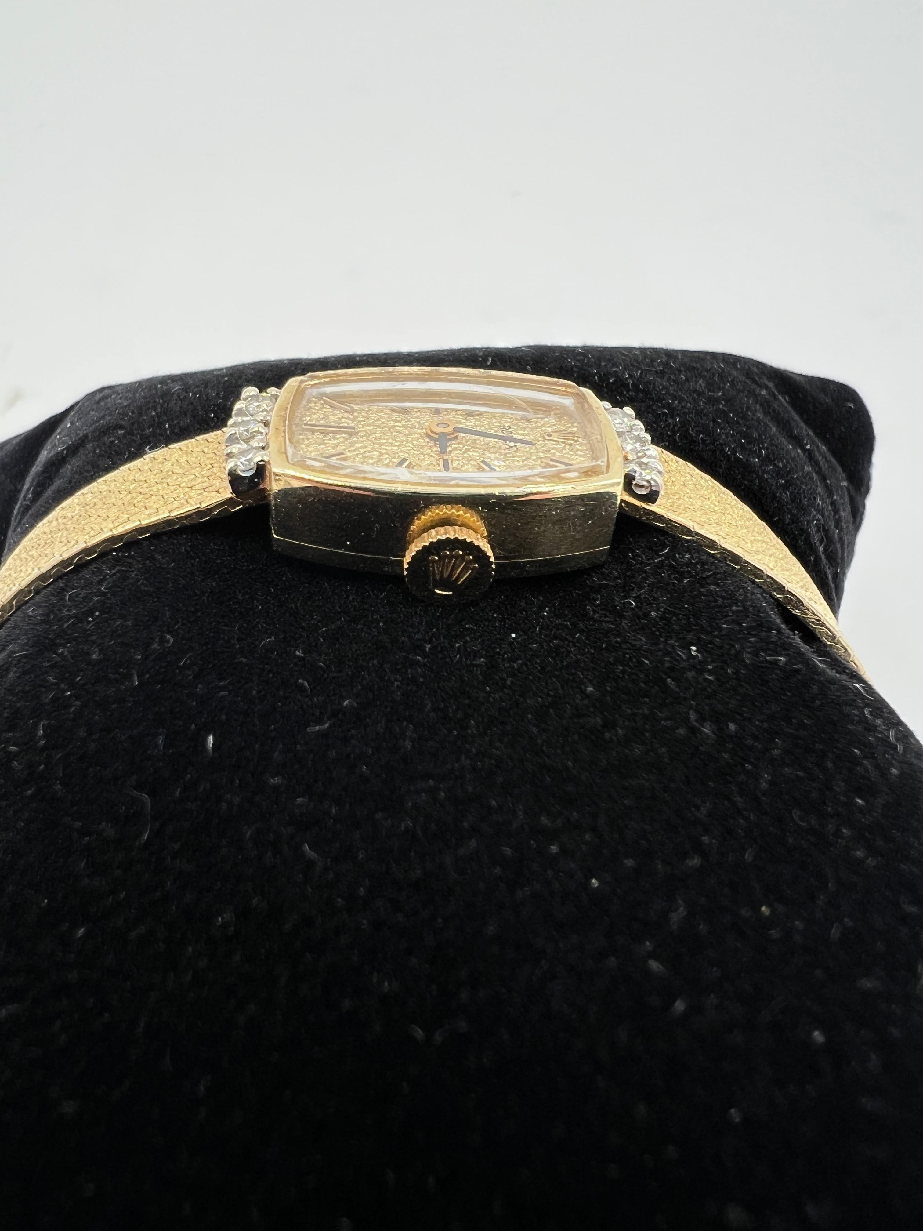 Damen Rolex Vintage Diamant 14k Gelbgold Armbanduhr Circa 1960er Jahre 1
