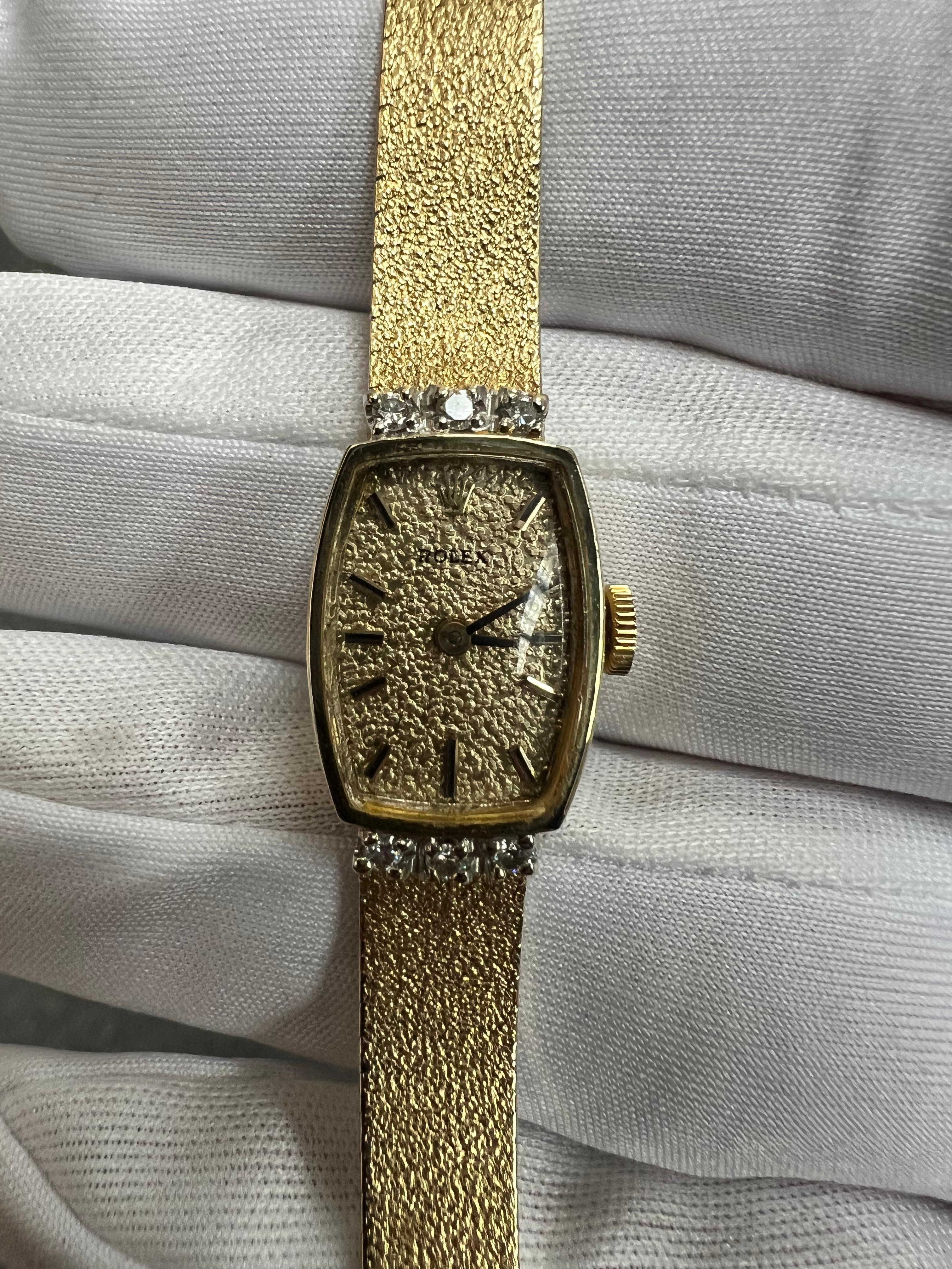 Damen Rolex Vintage Diamant 14k Gelbgold Armbanduhr Circa 1960er Jahre 3