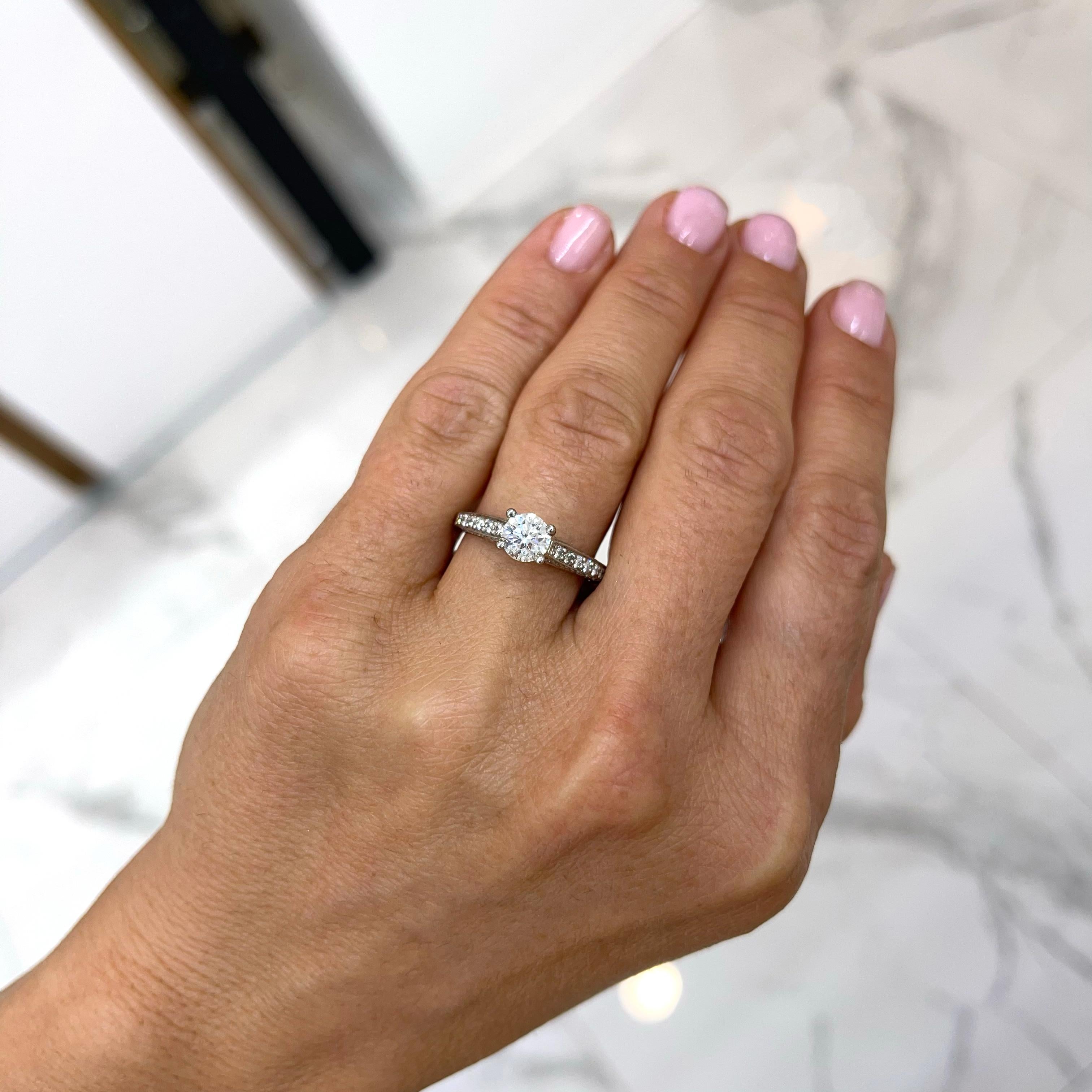 Ladies Scott Kay Palladium Diamond Engagement Ring For Sale 4