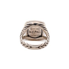 Ladies Signed 925 Sterling 750 18K Gold David Yurman Albion Pave' Diamond Ring