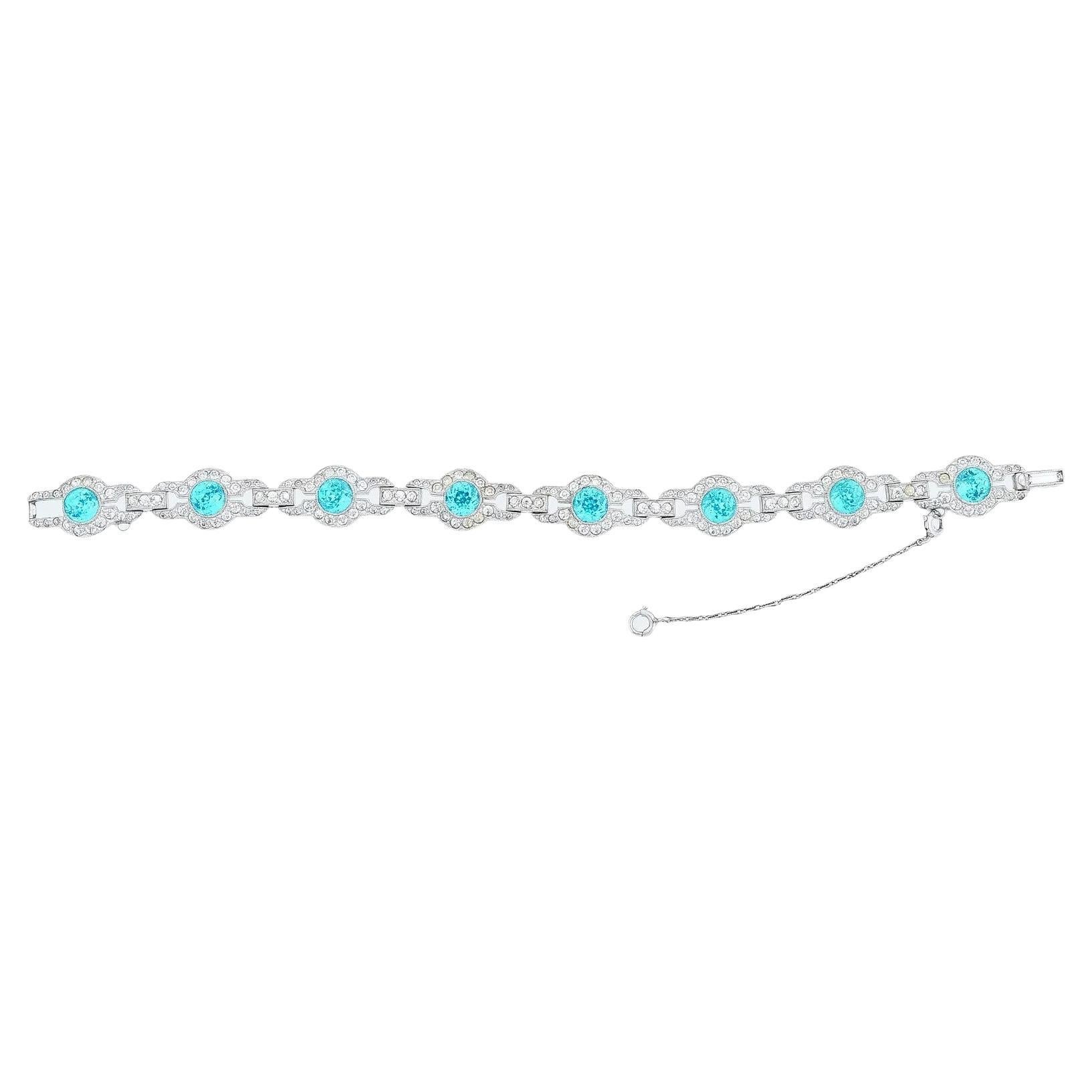Ladies Silver Bracelet With Blue Stones For Sale