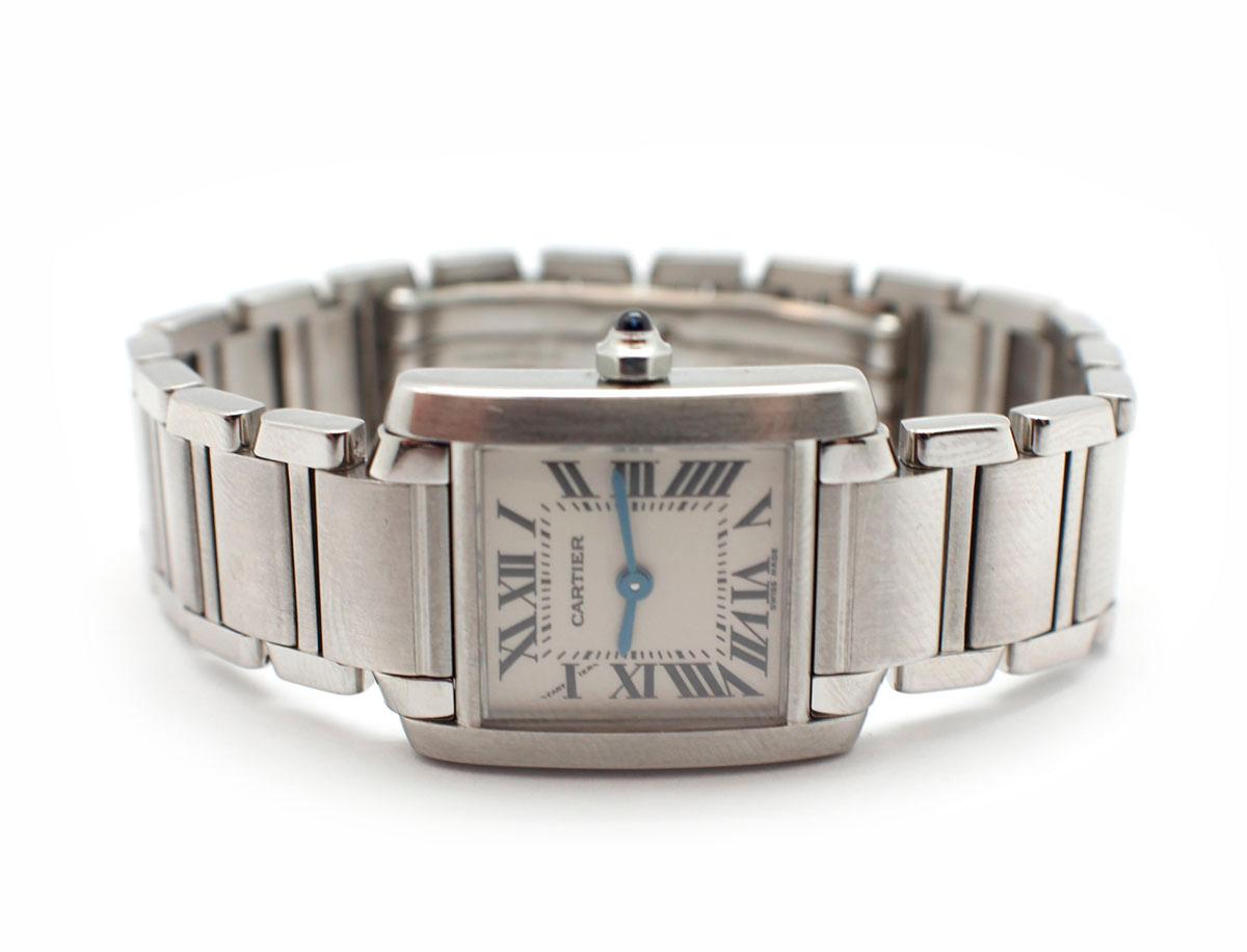 Ladies Stainless Steel Cartier Tank Francaise Watch 2384 In Excellent Condition In Scottsdale, AZ