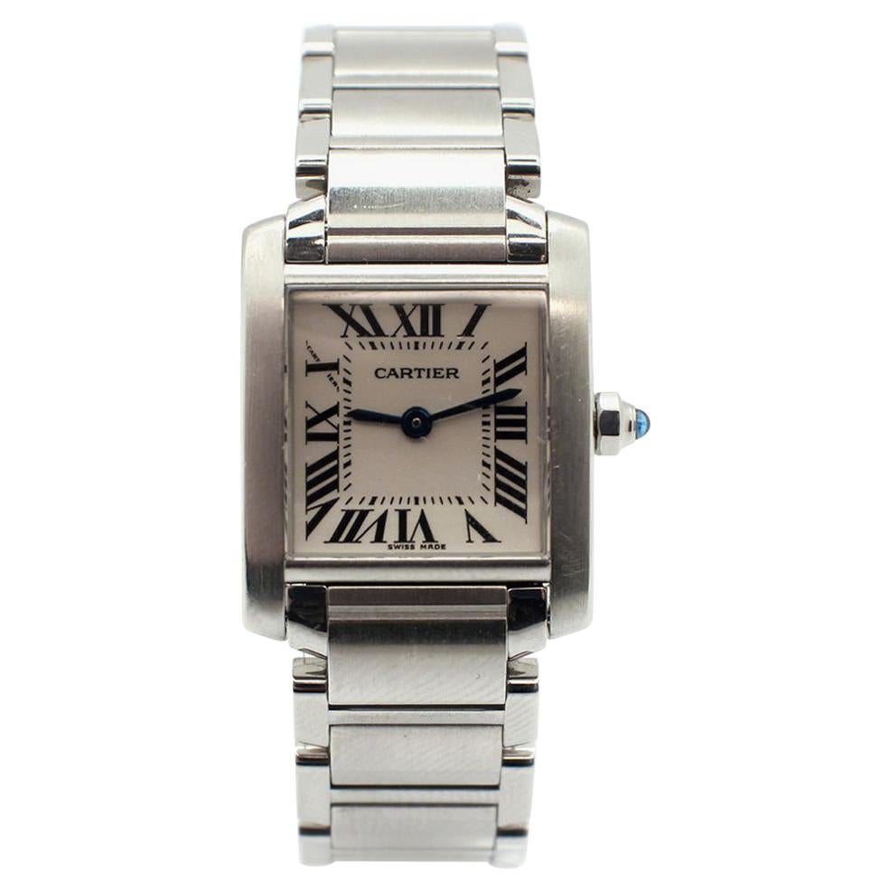 Ladies Stainless Steel Cartier Tank Francaise Watch 2384