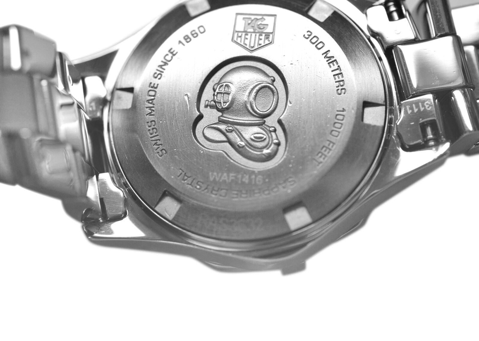 Ladies TAG Heuer Aquaracer Steel Mother of Pearl Diamond Quartz Watch For Sale 1