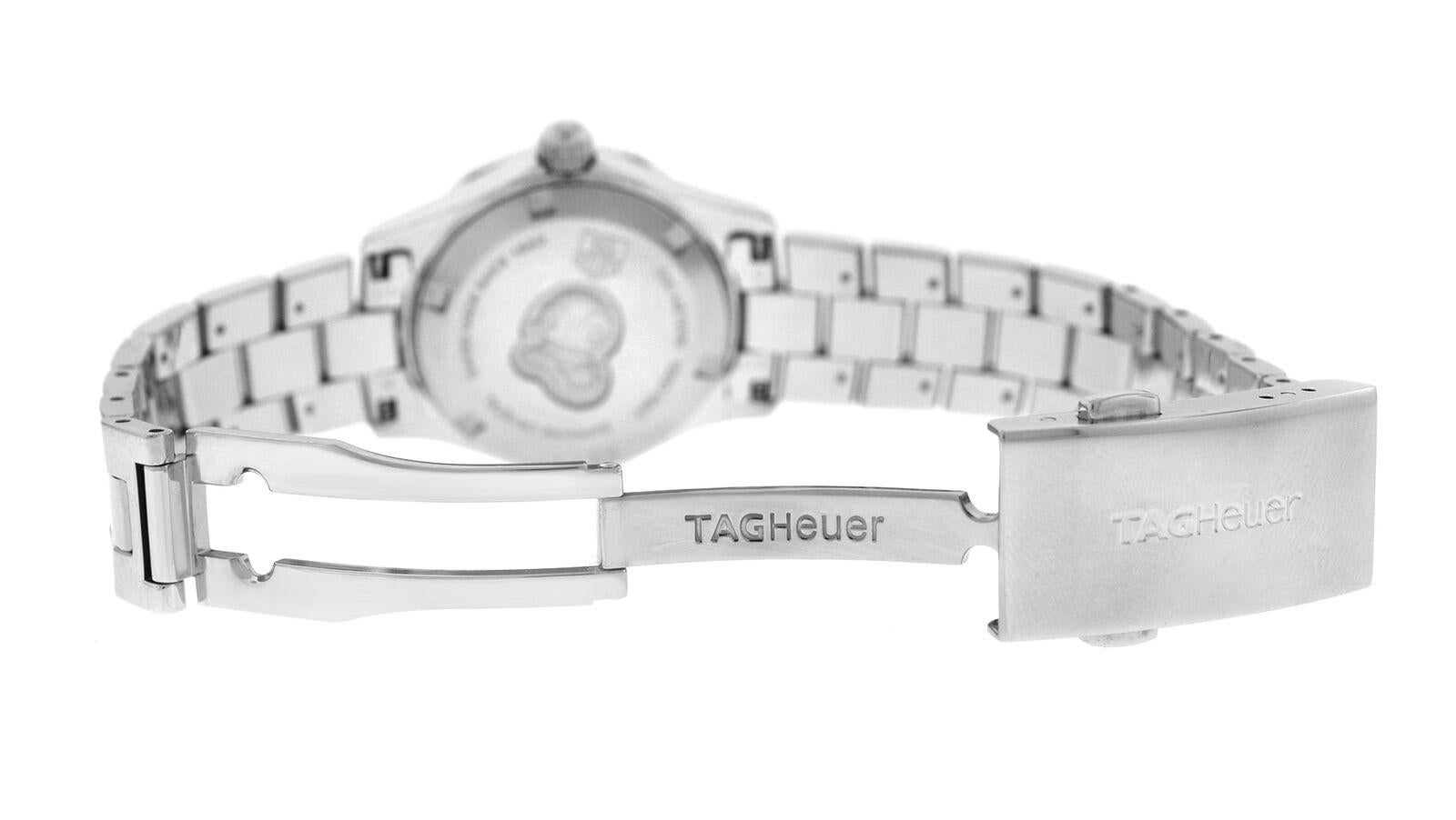 Ladies TAG Heuer Aquaracer Steel Mother of Pearl Diamond Quartz Watch For Sale 2