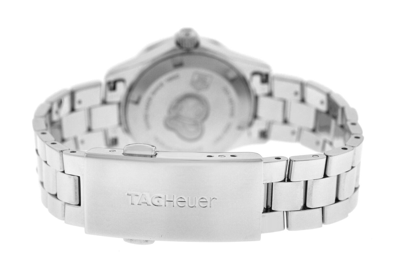 Ladies TAG Heuer Aquaracer Steel Mother of Pearl Diamond Quartz Watch For Sale 4