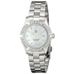 Used Ladies TAG Heuer Aquaracer Steel Mother of Pearl Diamond Quartz Watch