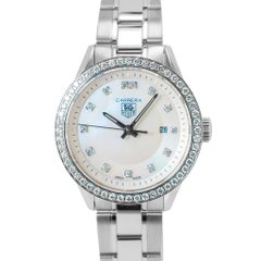 Damenuhr Tag Heuer Carrera 27 mm wv1413.ba0793 mit Diamantzifferblatt, Edelstahlgehäuse und Quarzwerk