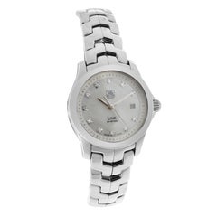Ladies Tag Heuer Link WJF1317 Steel MOP Diamond Date 200M Quartz 27MM Watch