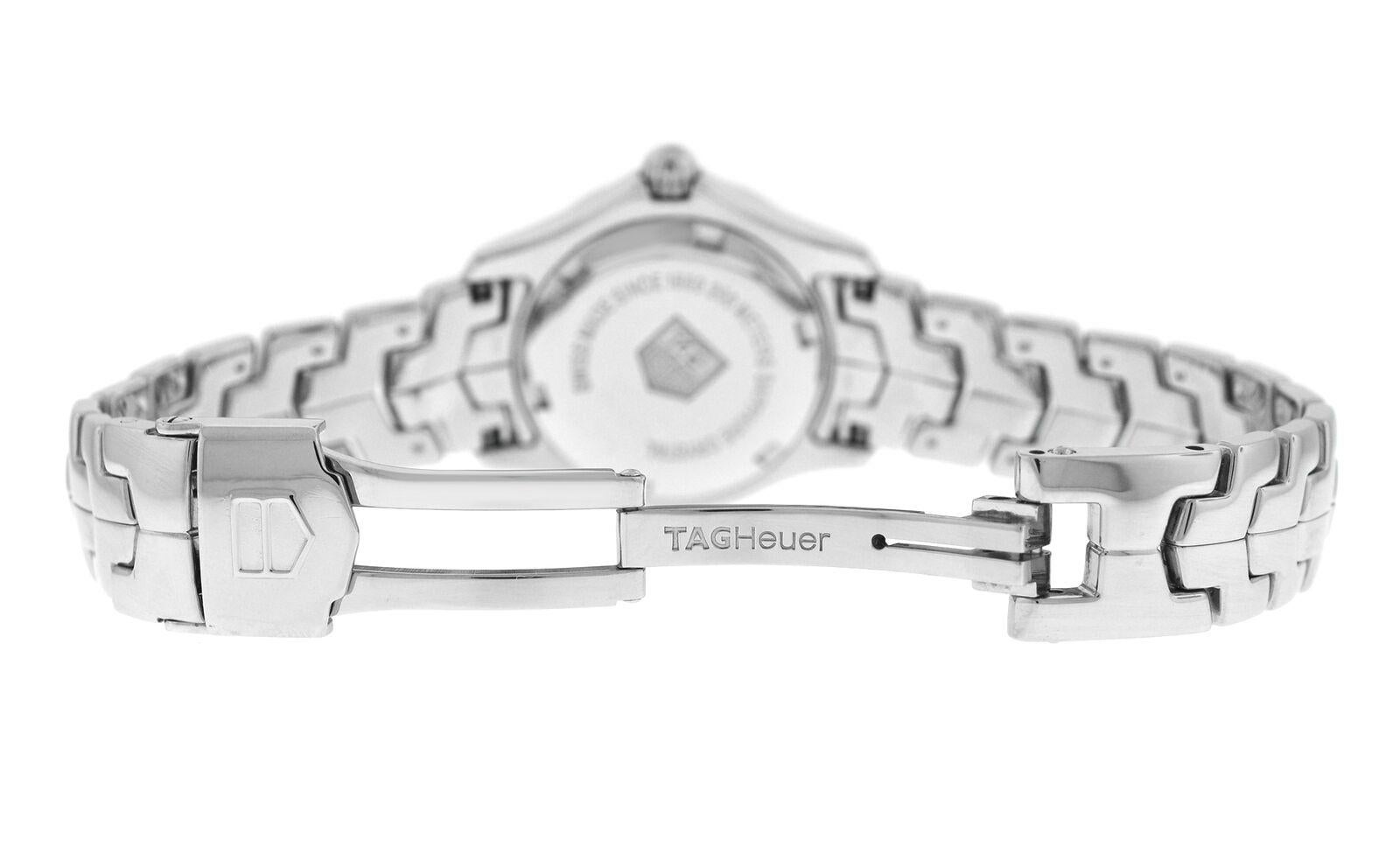 Women's Ladies Tag Heuer Link WJF1317 Steel MOP Diamond Date 200M Quartz 27MM Watch For Sale