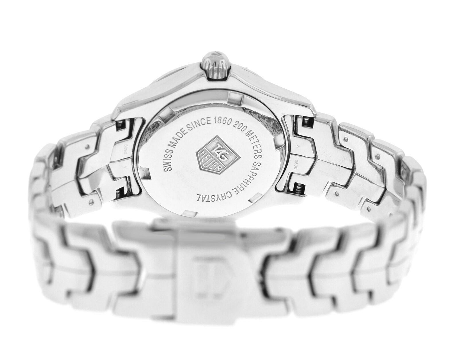 Ladies Tag Heuer Link WJF1317 Steel MOP Diamond Date 200M Quartz 27MM Watch For Sale 1