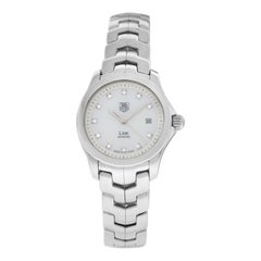 Ladies Tag Heuer Link WJF1317 Steel MOP Diamond Date 200M Quartz 27MM Watch