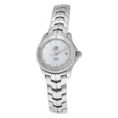 Used Ladies TAG Heuer Link WJF319-0 Steel MOP Diamond Date 200M Quartz Watch