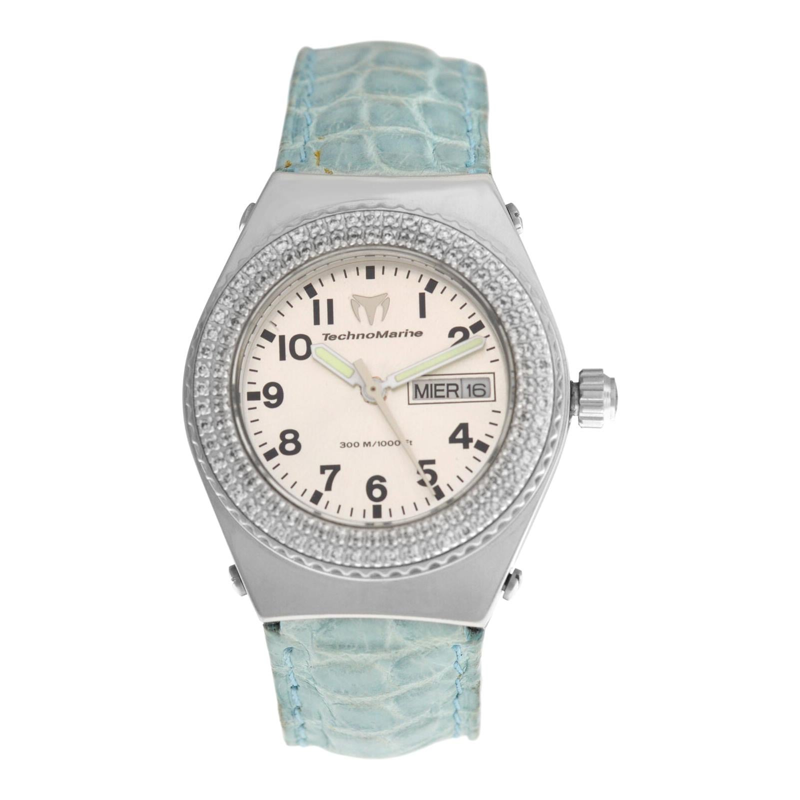 Ladies Technomarine Techno Diamond Day Date Quartz Watch For Sale