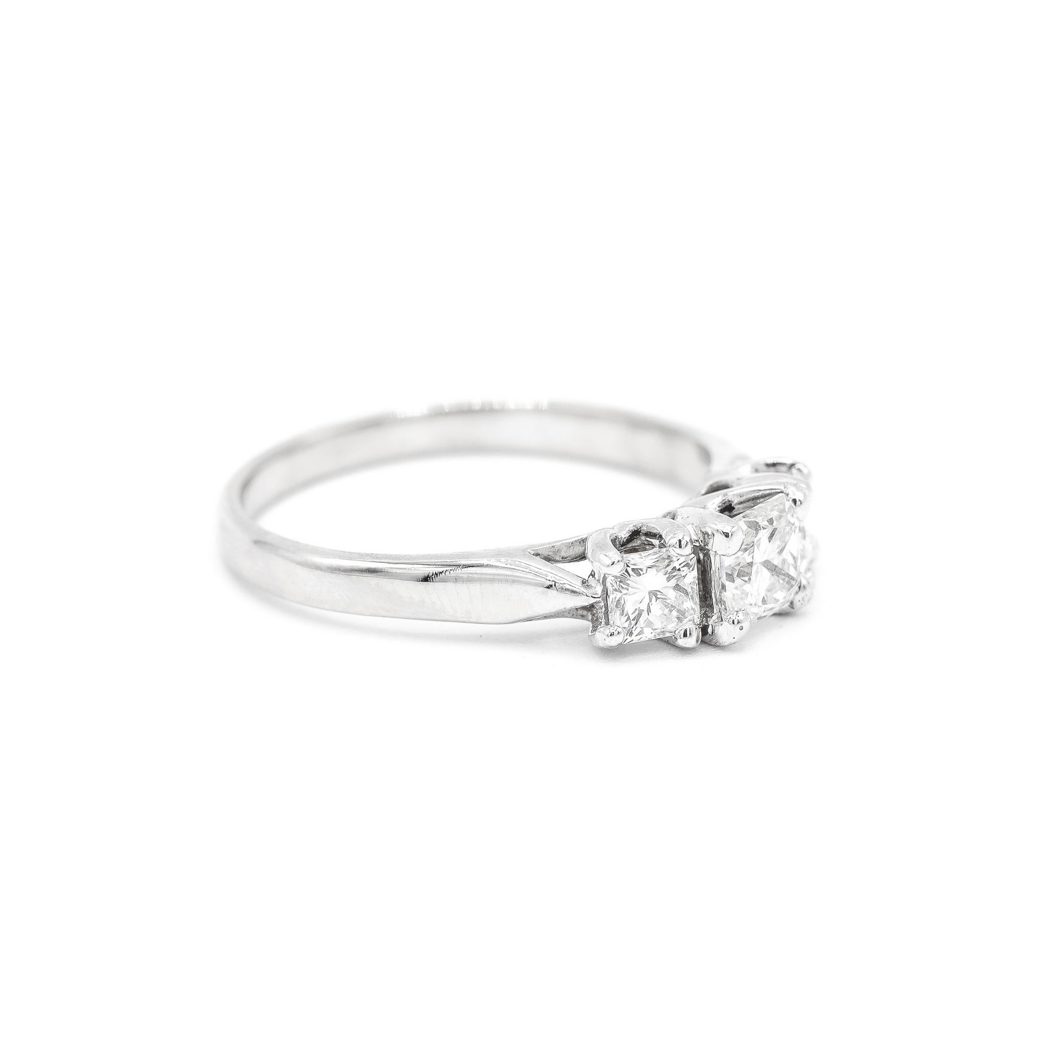 Ladies Three Stones Diamond Platinum Engagement Ring 1