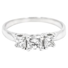 Ladies Three Stones Diamond Platinum Engagement Ring