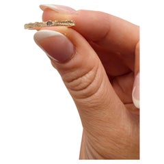 Ladies thumbnail diamond ring 14KT 2mm thumbnail print ring wedding band